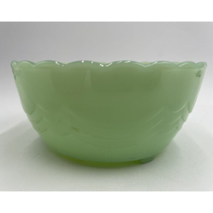 Vintage Jadeite Three Footed Scalloped Rim Bulb Bowl (B2) - Vintosh Vintage