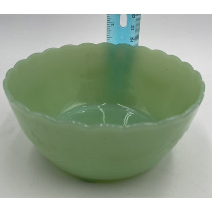 Vintage Jadeite Three Footed Scalloped Rim Bulb Bowl (B2) - Vintosh Vintage