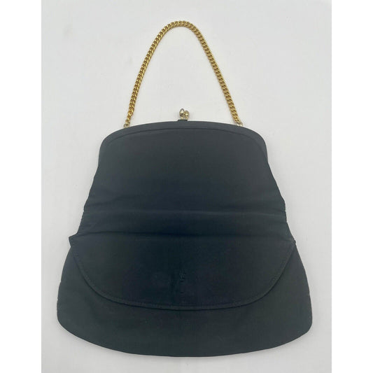 1960s Black & Gold GARAY Handbag w/ Gold Clasp (A5) - Vintosh Vintage