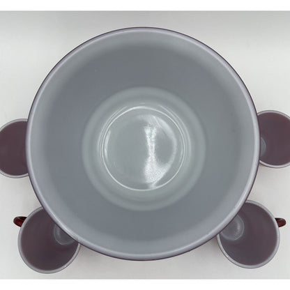 1950s Hazel Atlas Tom & Jerry Egg Nog/Punch Glass Set Christmas Cranberry Red-D6 - Vintosh Vintage