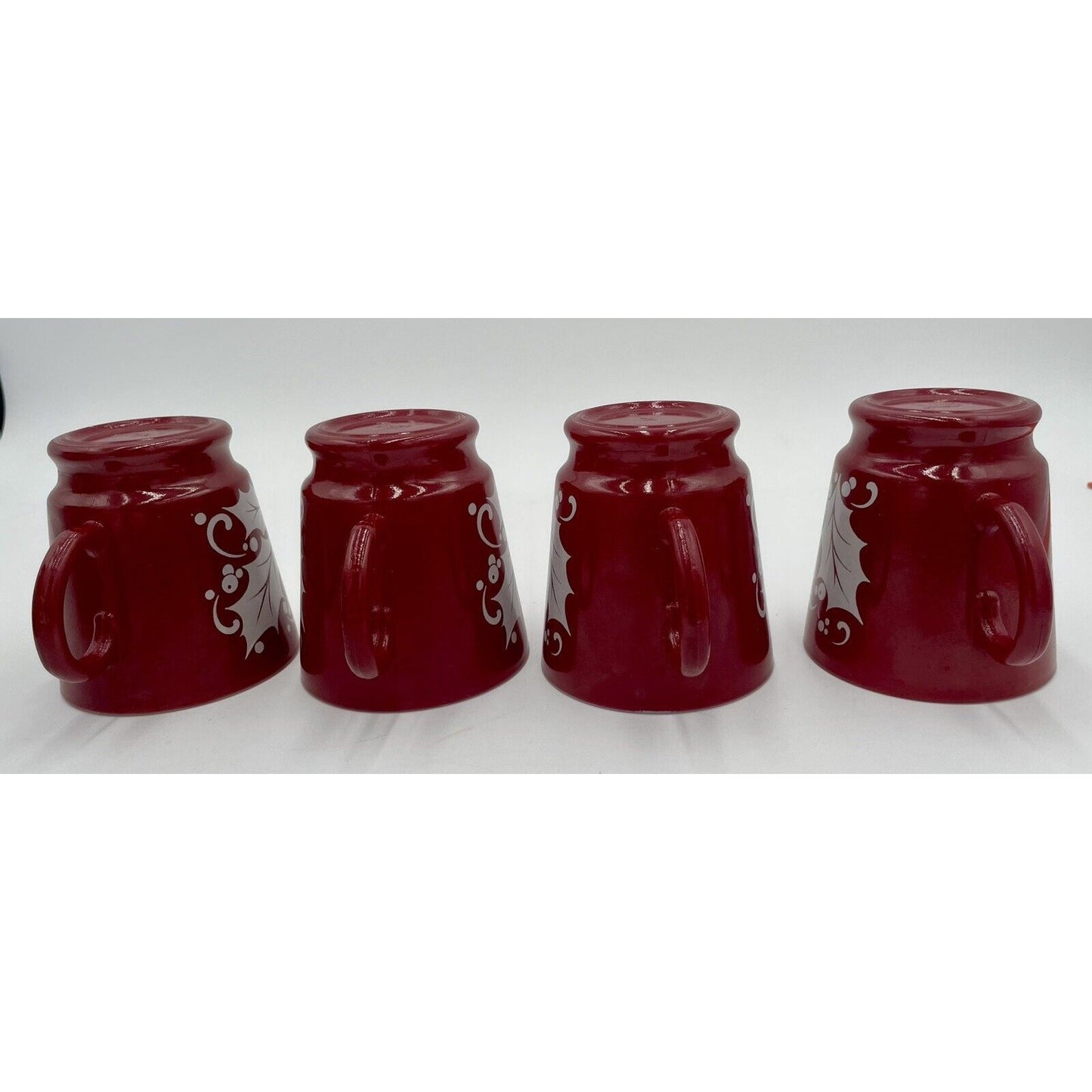 1950s Hazel Atlas Tom & Jerry Egg Nog/Punch Glass Set Christmas Cranberry Red-D6 - Vintosh Vintage