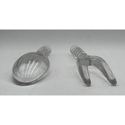 Vintage 1970s Imperial Glass Candlewick Fork & Spoon Salad Serving Set (B2) - Vintosh Vintage