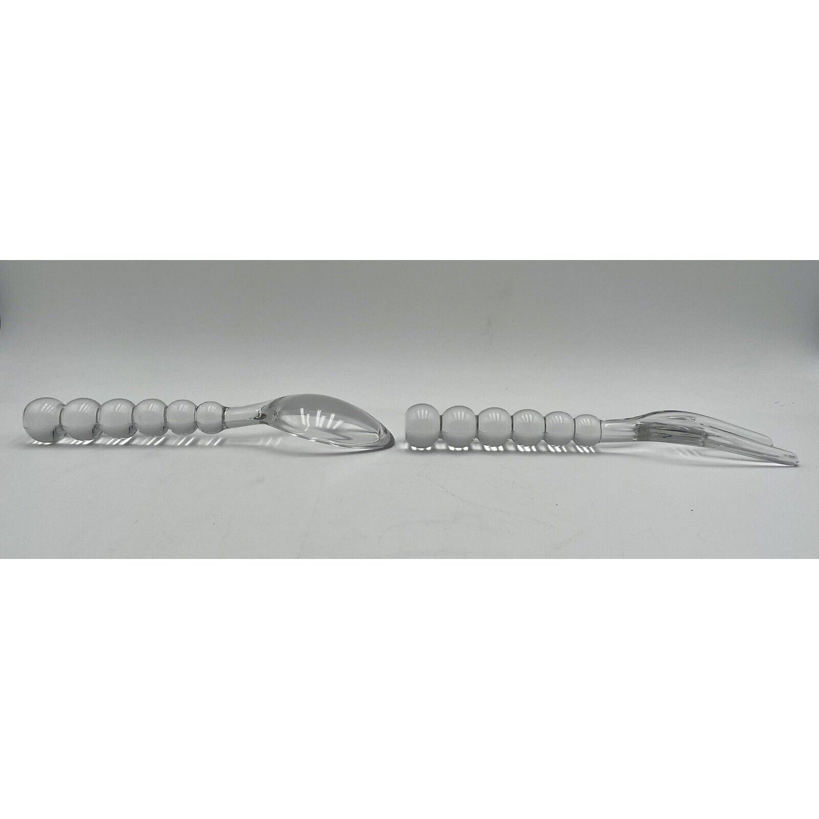 Vintage 1970s Imperial Glass Candlewick Fork & Spoon Salad Serving Set (B2) - Vintosh Vintage