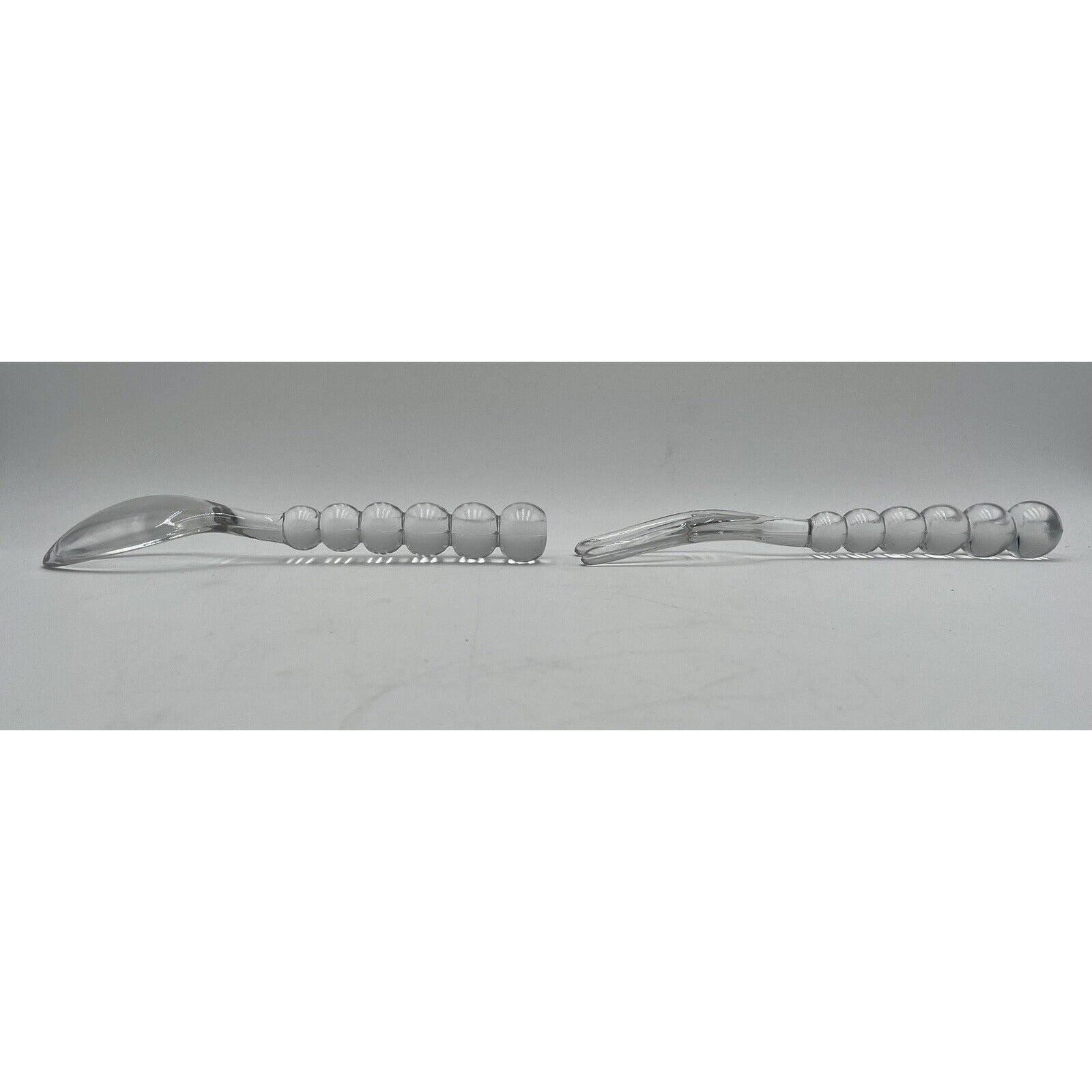 Vintage 1970s Imperial Glass Candlewick Fork & Spoon Salad Serving Set (B2) - Vintosh Vintage