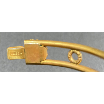 Antique W & S Blackington Co Gold Filled Hinged Bangle Bracelet w/ Purple Stone - Vintosh Vintage