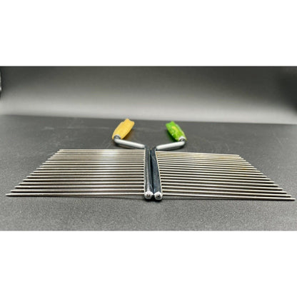 1930s Schneider Toledo Bakelite Cake Slicers Lime Green Swirl & Butterscotch -D1 - Vintosh Vintage