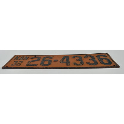 Vintage 1932 Orange & Black Kansas License Plate (B8) - Vintosh Vintage