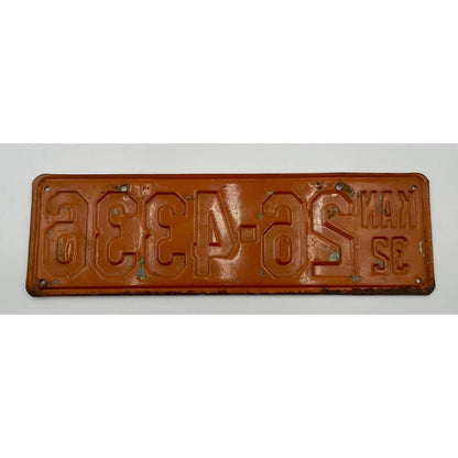 Vintage 1932 Orange & Black Kansas License Plate (B8) - Vintosh Vintage