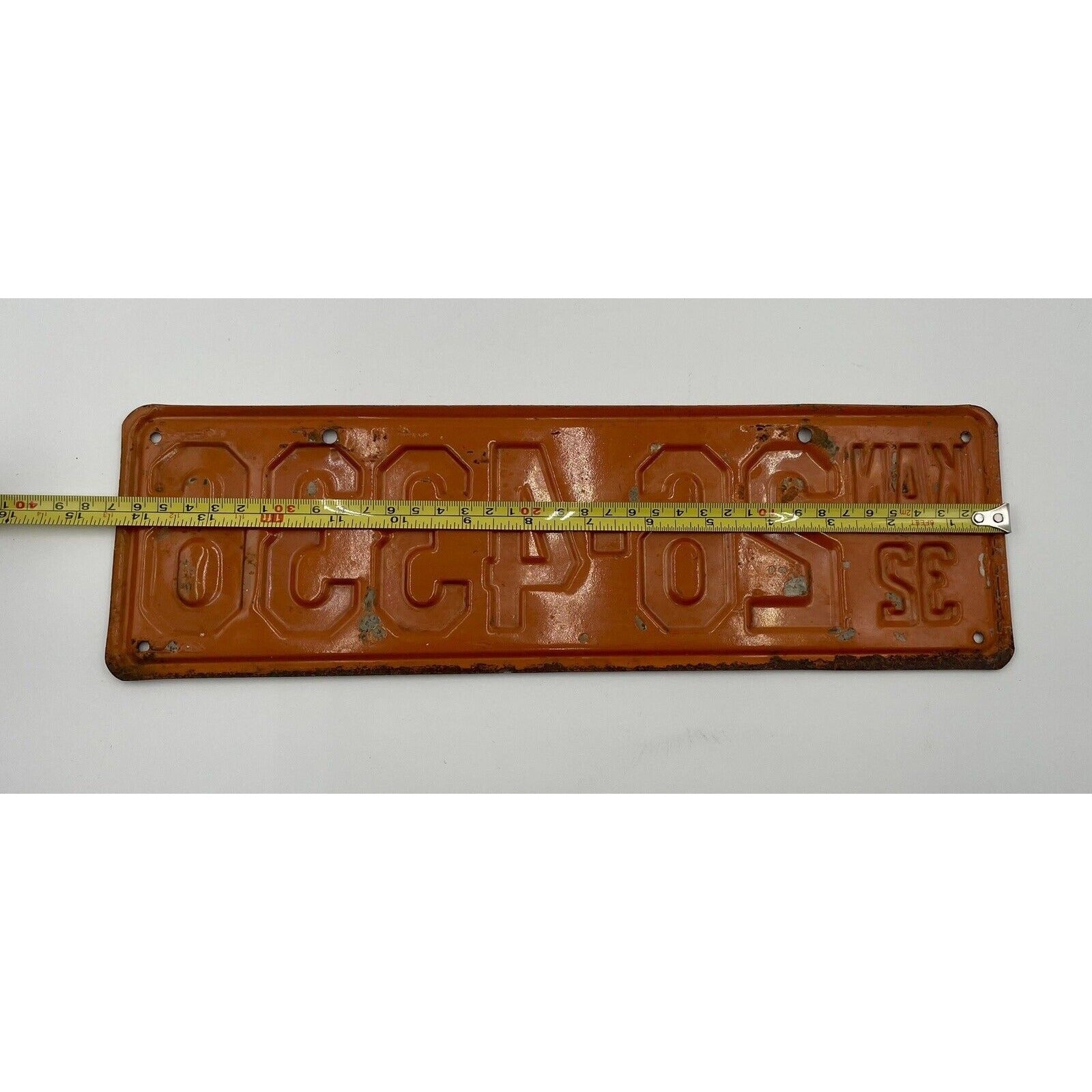 Vintage 1932 Orange & Black Kansas License Plate (B8) - Vintosh Vintage