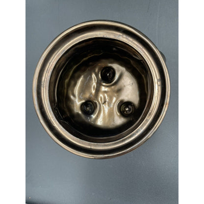 Vintage McCoy 7531 Bean Pot  Cauldron Bronze Hammered Stoneware (C6) - Vintosh Vintage