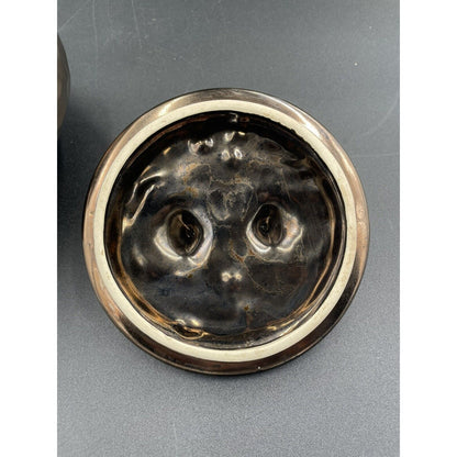 Vintage McCoy 7531 Bean Pot  Cauldron Bronze Hammered Stoneware (C6) - Vintosh Vintage