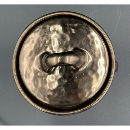 Vintage McCoy 7531 Bean Pot  Cauldron Bronze Hammered Stoneware (C6) - Vintosh Vintage