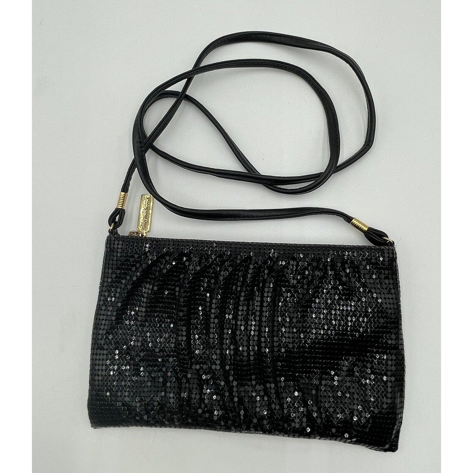 Vintage Whiting & Davis Black Gathered Mesh Evening Handbag (A5) - Vintosh Vintage