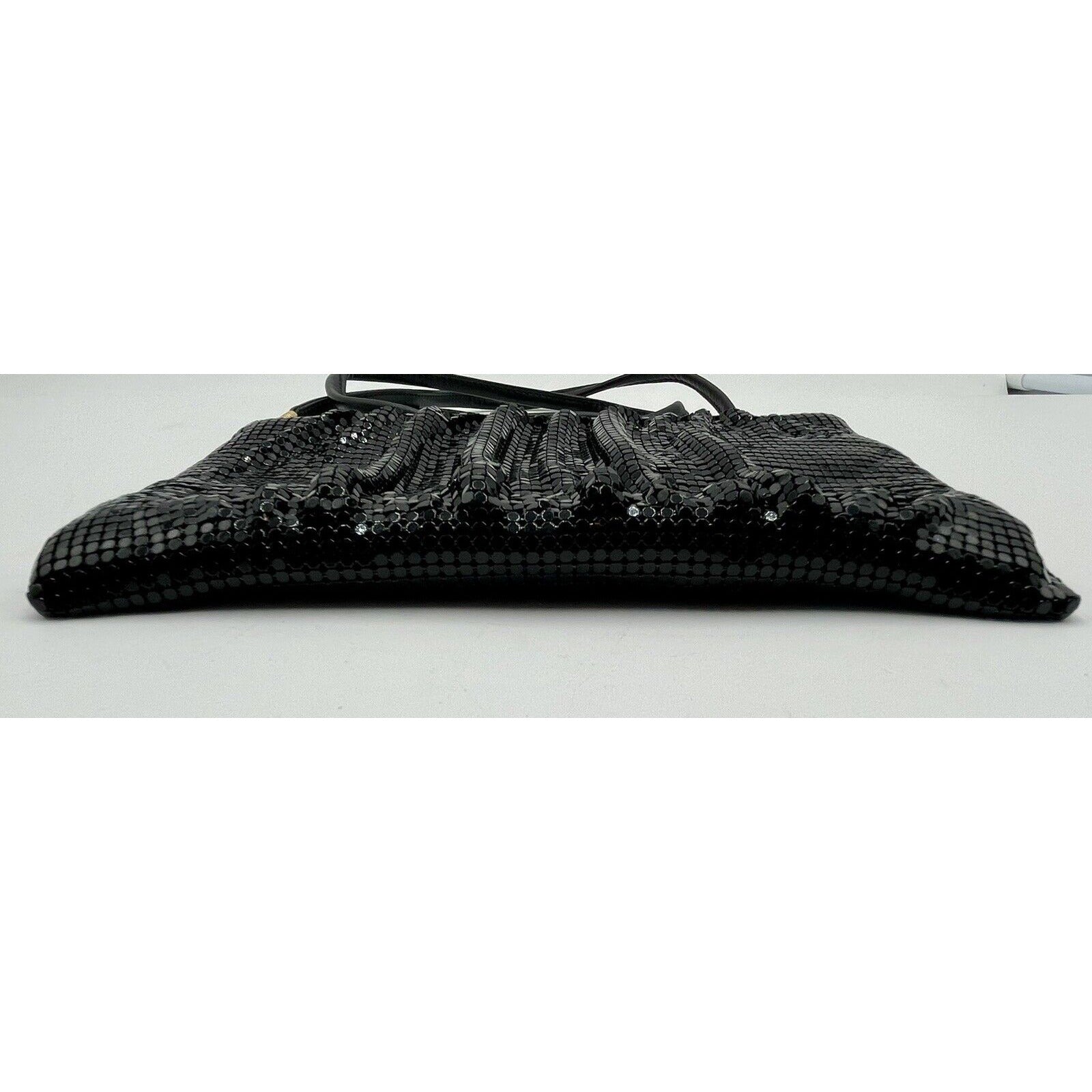 Vintage Whiting & Davis Black Gathered Mesh Evening Handbag (A5) - Vintosh Vintage