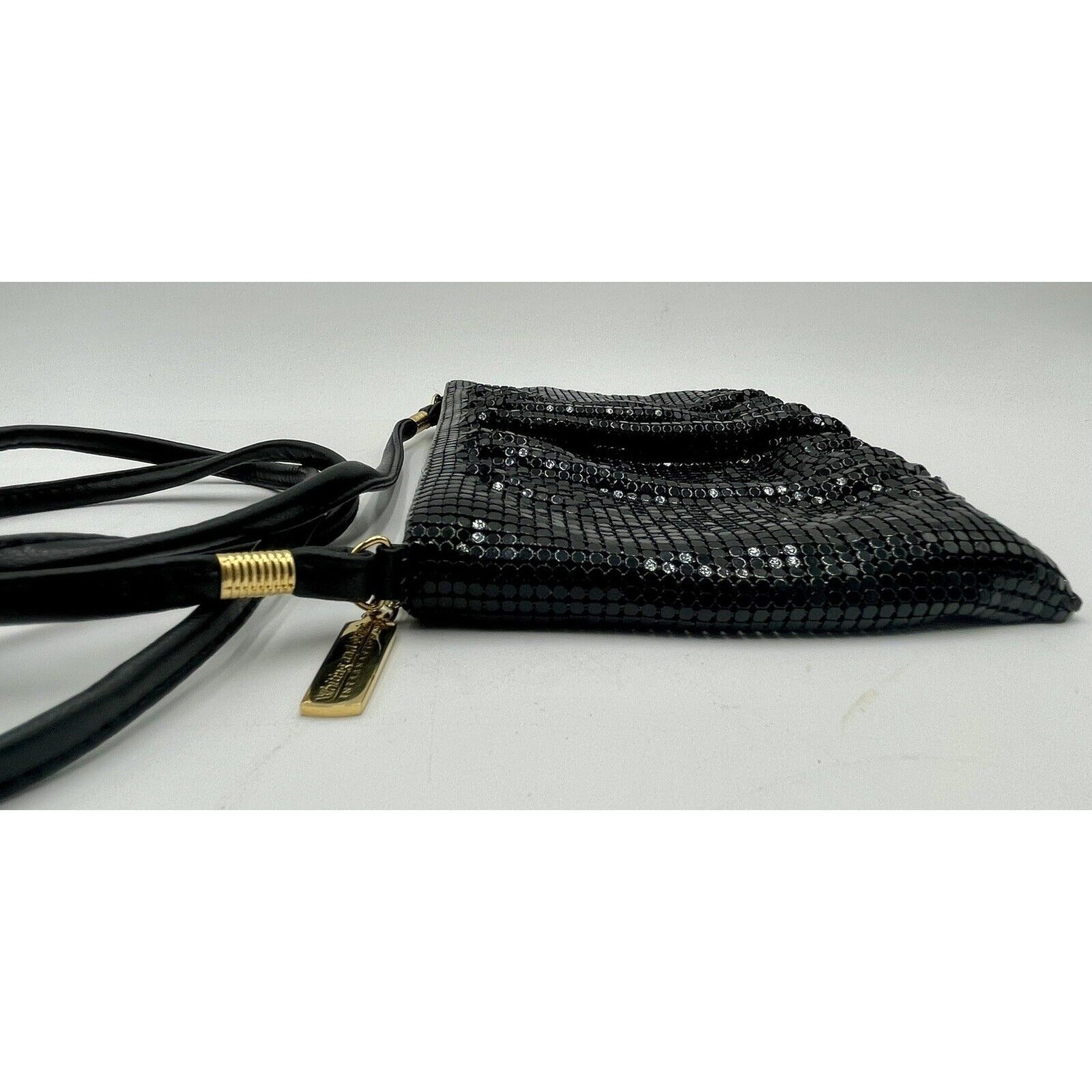 Vintage Whiting & Davis Black Gathered Mesh Evening Handbag (A5) - Vintosh Vintage