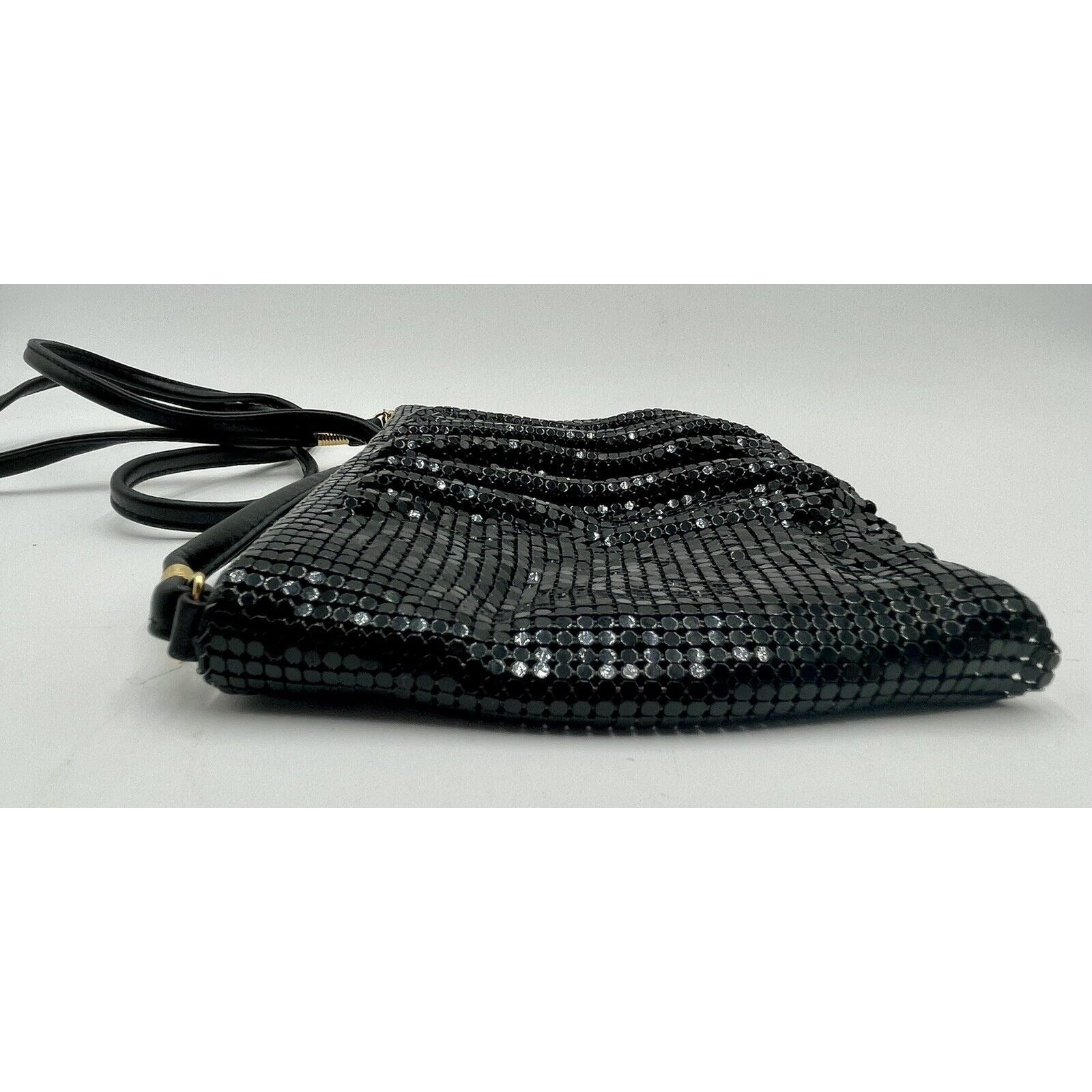 Vintage Whiting & Davis Black Gathered Mesh Evening Handbag (A5) - Vintosh Vintage
