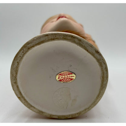 Vintage Enesco 6" Lady Head Vase w/ Blond Hair & Fur Collar - Vintosh Vintage