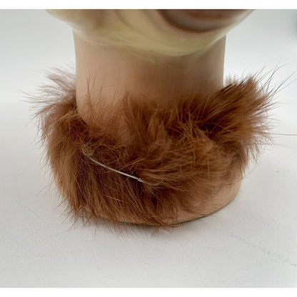 Vintage Enesco 6" Lady Head Vase w/ Blond Hair & Fur Collar - Vintosh Vintage