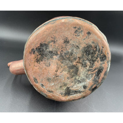 Antique 12" Copper & Brass Kettle with Stationary Handle (A3) - Vintosh Vintage