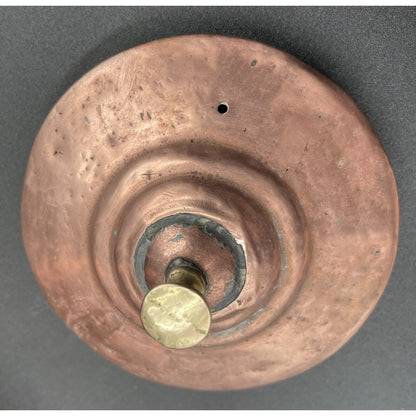 Antique 12" Copper & Brass Kettle with Stationary Handle (A3) - Vintosh Vintage