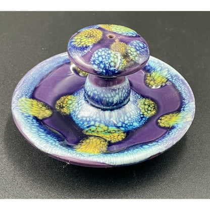 Mid Century Porcelain Blue and Purple Incense Stick Holder (D6) - Vintosh Vintage