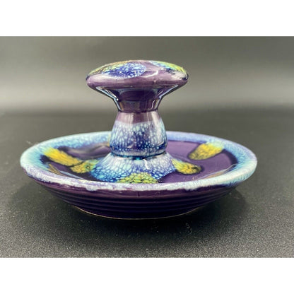 Mid Century Porcelain Blue and Purple Incense Stick Holder (D6) - Vintosh Vintage