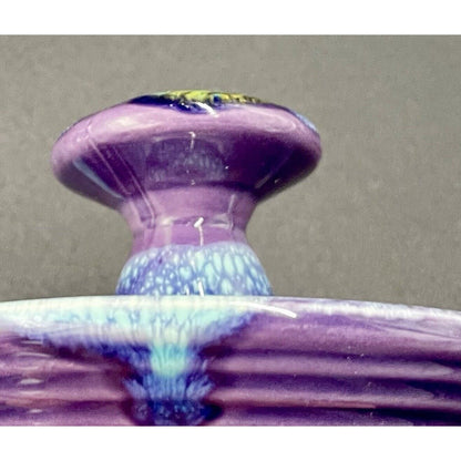 Mid Century Porcelain Blue and Purple Incense Stick Holder (D6) - Vintosh Vintage