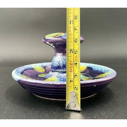 Mid Century Porcelain Blue and Purple Incense Stick Holder (D6) - Vintosh Vintage