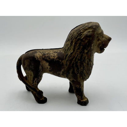 1920-30's Cast Iron Lion Still Bank (B5) - Vintosh Vintage