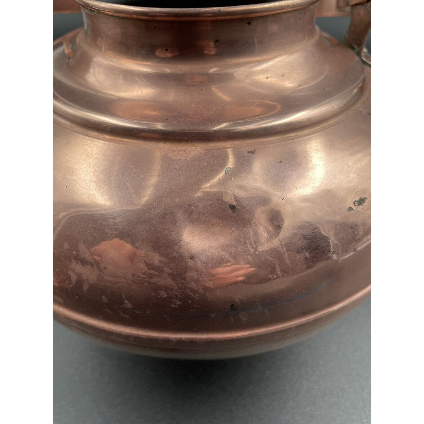 Antique Dutch Copperwater Kettle w Porcelain Handle on Warmer (C-BM) - Vintosh Vintage