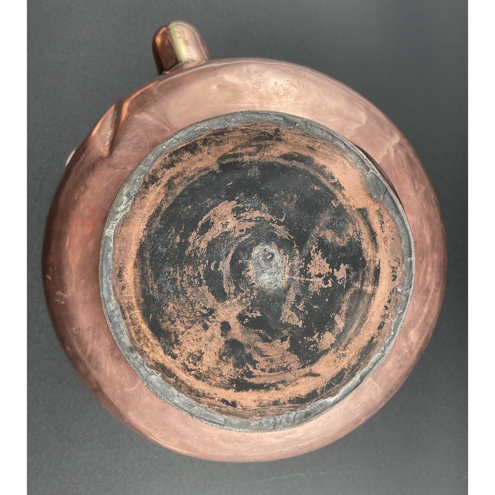Antique Dutch Copperwater Kettle w Porcelain Handle on Warmer (C-BM) - Vintosh Vintage