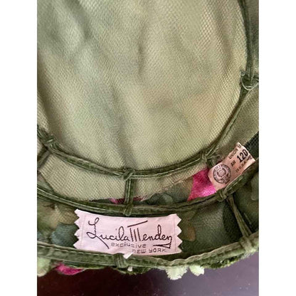 Vintage Lucila Mendez Green & Hot Pink Hat