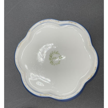 VTG Hand Painted Prussia Reproduction Porcelain Victorian Couple Trinket Box -B5 - Vintosh Vintage