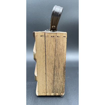 1960s Gaymode Wooden Lattice Purse w/ Leather Handle - Japan - Vintosh Vintage