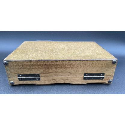 1960s Gaymode Wooden Lattice Purse w/ Leather Handle - Japan - Vintosh Vintage