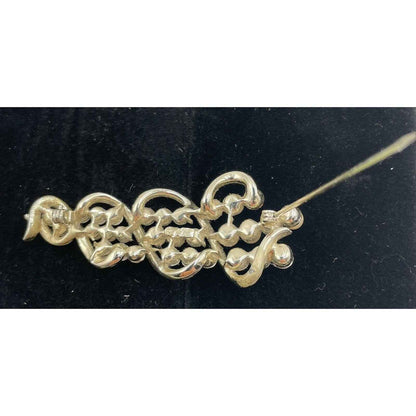 1950s Coro Pegasus Signed Faux Pearl & AB Rhinestone Brooch Pin (A1)