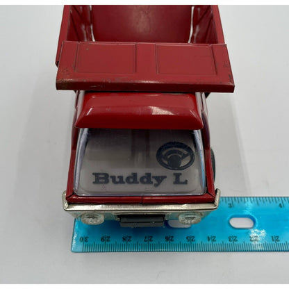 Vintage Japan Buddy L Pressed Steel Red Dump Truck Toy (C8) - Vintosh Vintage