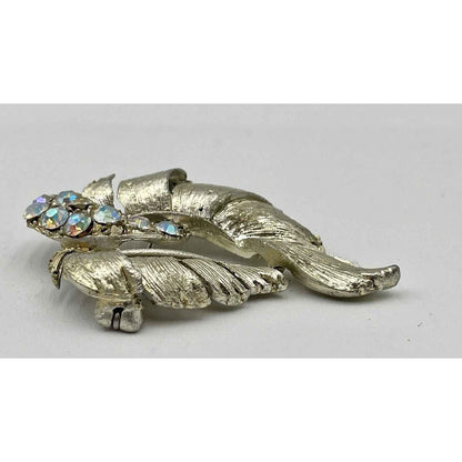 Vintage Aurora Borealis Gold Tone & Rhinestone Brooch (B5)