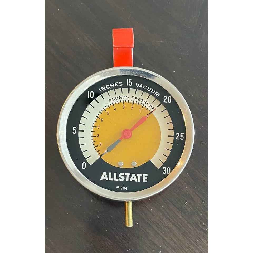 Vintage ALLSTATE VACUUM/ PRESSURE GAUGE 2114 (C2)
