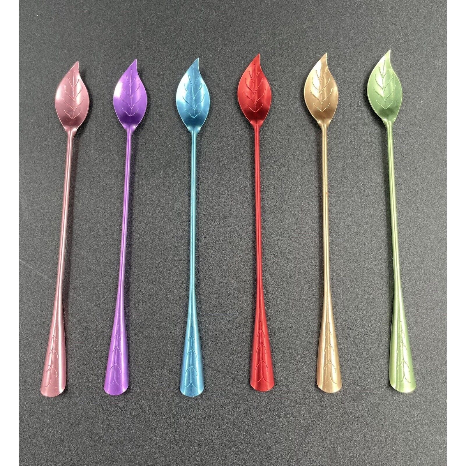 Vintage Tallstirs Anodized Aluminum Leaf Drink Stirrers (B7) - Vintosh Vintage