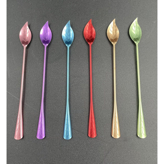 Vintage Tallstirs Anodized Aluminum Leaf Drink Stirrers (B7) - Vintosh Vintage