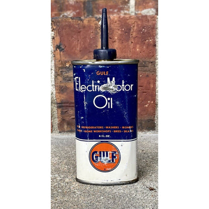 1950's GULF Electric Motor Oil Can - Vintosh Vintage