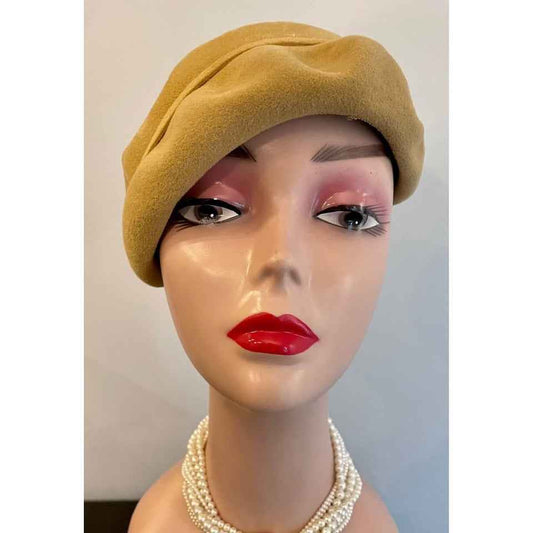 Vintage Camel Color Beret Made in Italy