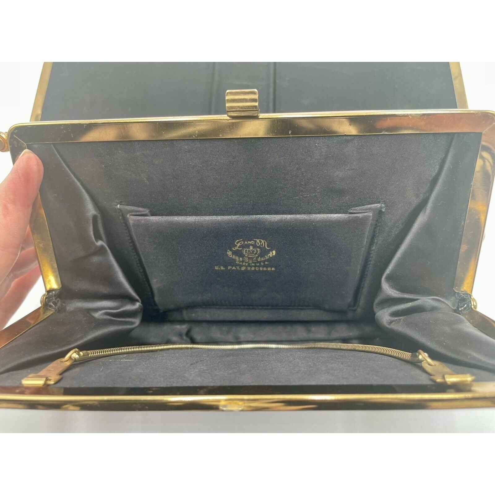 1950s L&M Edwards Convertible 3-in-1 Handbag/Clutch w/ Gold Chain Strap