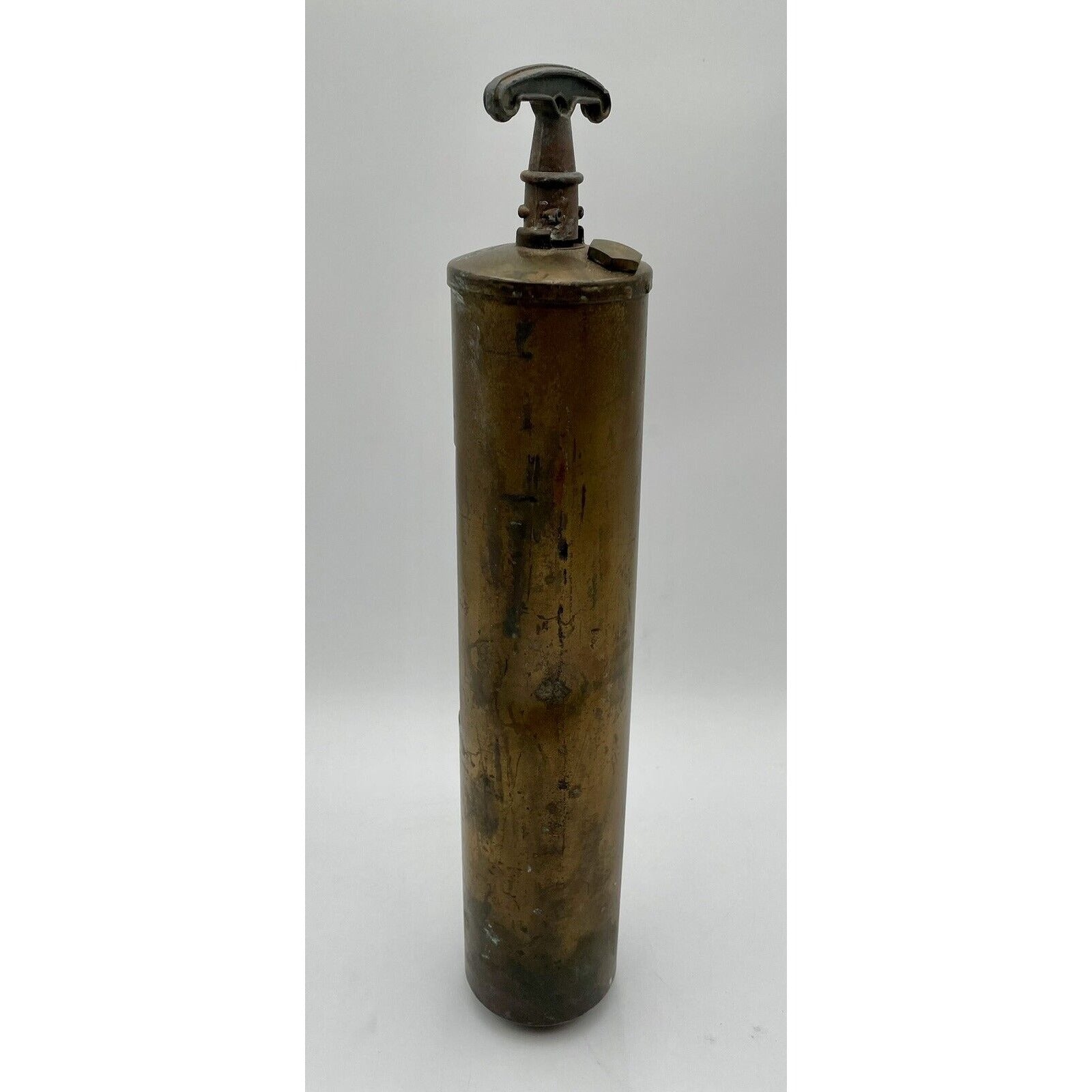 Vintage Extinguisher Sign & Brass Fire Extinguisher w/ Hanging Bracket - Vintosh Vintage