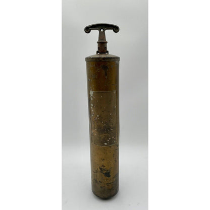 Vintage Extinguisher Sign & Brass Fire Extinguisher w/ Hanging Bracket - Vintosh Vintage