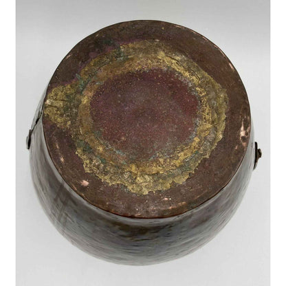 Antique Handmade Two Handled Copper Pot Vase 13" Tall (D3)