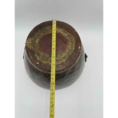 Antique Handmade Two Handled Copper Pot Vase 13" Tall (D3)