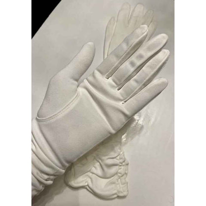 1950s White Nylon Long Evening Gloves-Size 6 1/2 (B5)