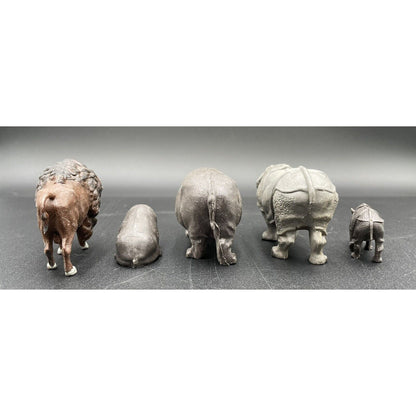 Vintage Hippos Rhinos & A Bison Figurines Britains Ltd Made in England (B5) - Vintosh Vintage